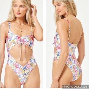 LSPACE x JVS Printed Solana One Piece Swimsuit, M